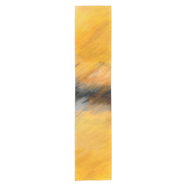 Caminho De Mesa Pequeno Marigold , cinza e abstrato de limão queimado (Frente)