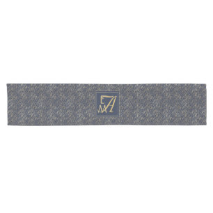 Caminho De Mesa Pequeno Marinho Azul Dourado Recém-Semanas Decoração do