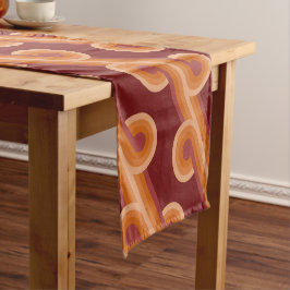 Caminho De Mesa Pequeno Maroon Red Orange Circles Fusion Fine Art Patterno