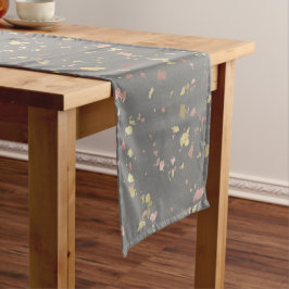 Caminho De Mesa Pequeno Matar Cinzas Douradas e Rosa Douradas Flocos Escur