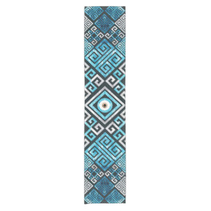 Caminho De Mesa Pequeno Mau grego Ornamento de Olhos e Chave Meander