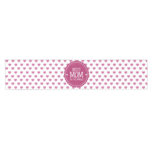 Caminho De Mesa Pequeno Melhor Mãe no Mundo Corações e Círculo Rosa