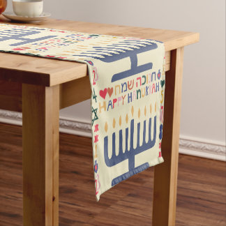 Caminho De Mesa Pequeno Menorá de Hanukkah 14 x 72