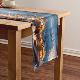 Caminho De Mesa Pequeno Mercado de Natal nas montanhas - costume