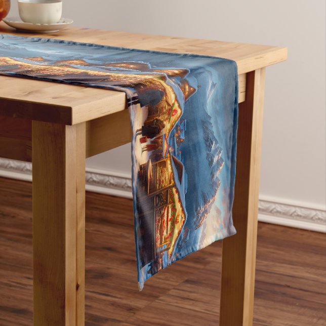 Caminho De Mesa Pequeno Mercado de Natal nas montanhas - costume (No Local)