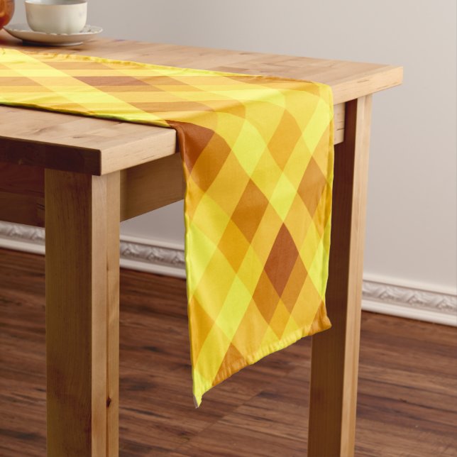 Caminho De Mesa Pequeno Mesa Amarelo-Xadrez-Amarelo-Gado-Grito (No Local)