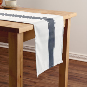 Caminho De Mesa Pequeno Mesa de Farmhouse Blue Grain Sack Strike