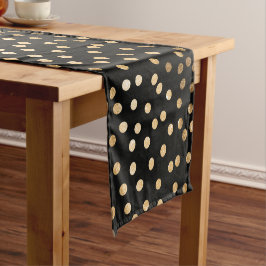 Caminho De Mesa Pequeno Mesa de Pontos da Cidade Glitter Preta e Dourada
