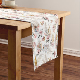 Caminho De Mesa Pequeno Mesa do Boho Pampas Runner Blush Floral
