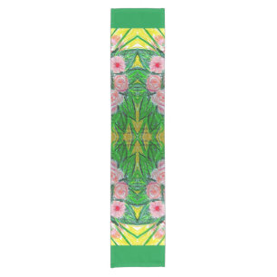 Caminho De Mesa Pequeno Mesa em Execução Verde, Rosa, Amarelo