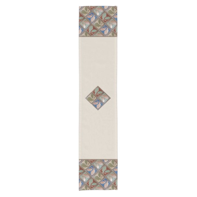 Caminho De Mesa Pequeno Mesa Runner, Craftsman Oak Folhas (Frente)