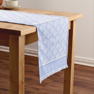 Caminho De Mesa Pequeno Mesa Runner - Wedgewood Blue Damask