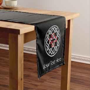 Caminho De Mesa Pequeno Metálico Vermelho Céltico Personalizado