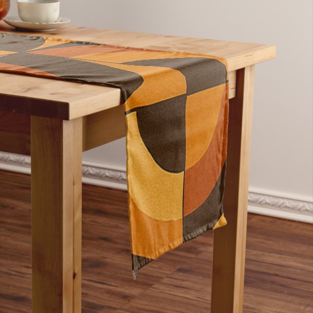 Caminho De Mesa Pequeno Mid Century Modern Geometric Abstract Pattern (No Local)