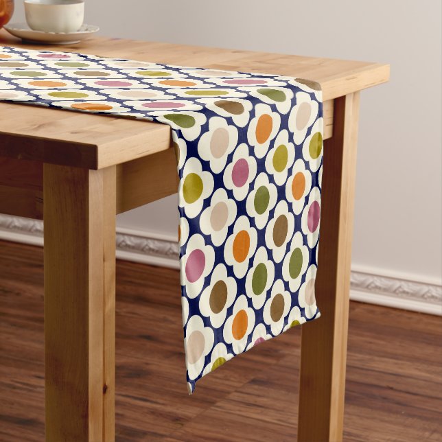 Caminho De Mesa Pequeno  Mid Century Modern | Retro Pop Flower Mosaic (No Local)