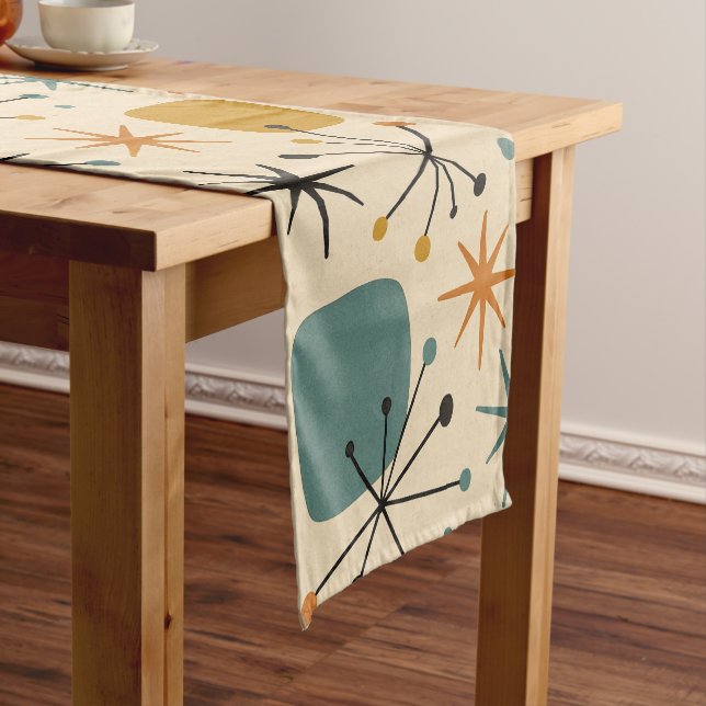 Caminho De Mesa Pequeno Mid Century Modern Starburst Pattern (No Local)
