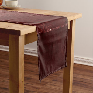 Caminho De Mesa Pequeno Midnight Henna Romance Red Satinge Damask