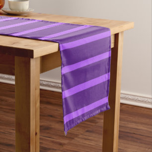 Caminho De Mesa Pequeno Modelo Elegante Tendência Roxo Real Listras