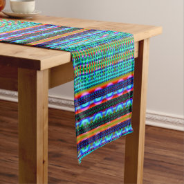 Caminho De Mesa Pequeno Modern Geometric Pastel Vintage 