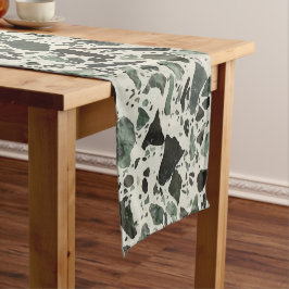 Caminho De Mesa Pequeno Modern Green Terrazzo