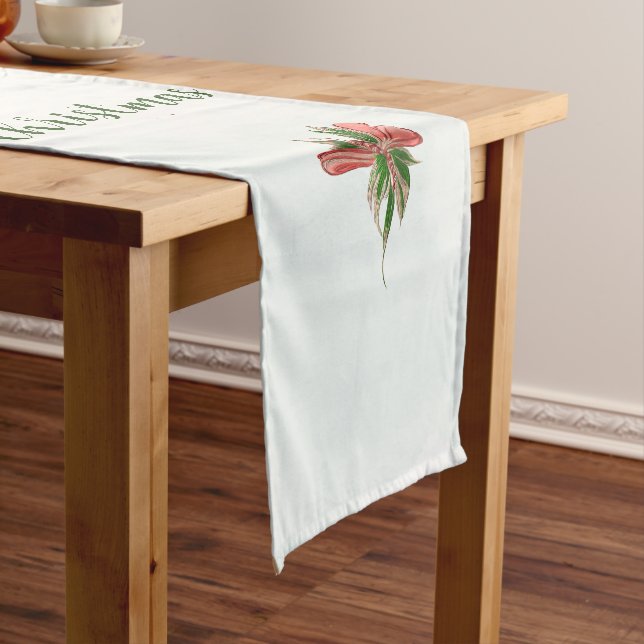 Caminho De Mesa Pequeno Modern merry Christmas family photo table runner  (No Local)