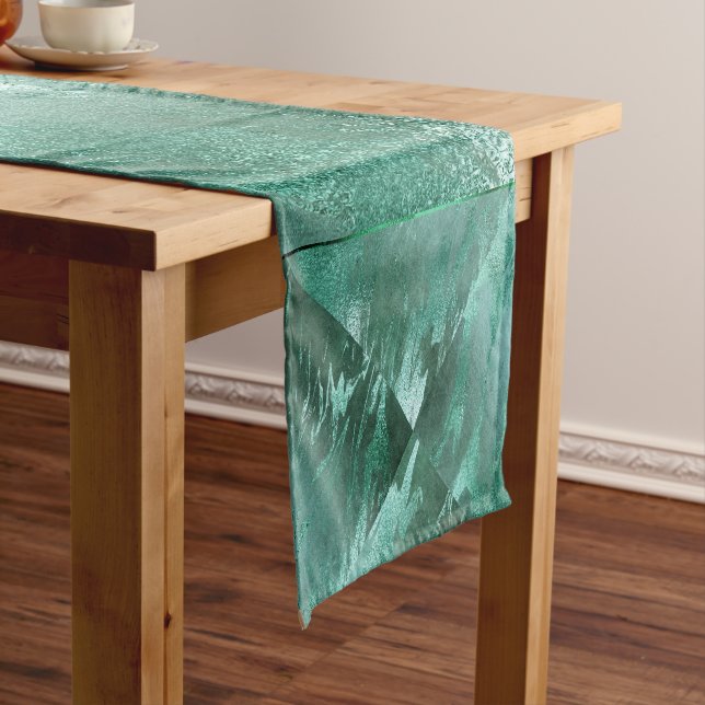 Caminho De Mesa Pequeno Molten Jade | Emerald Green Luxury Marble (No Local)
