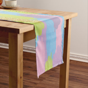 Caminho De Mesa Pequeno Monograma de padrão de pinceladas Abstrato colorid