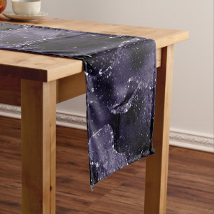 Caminho De Mesa Pequeno Moody Agate   Midnight Indigo Profundo Glam