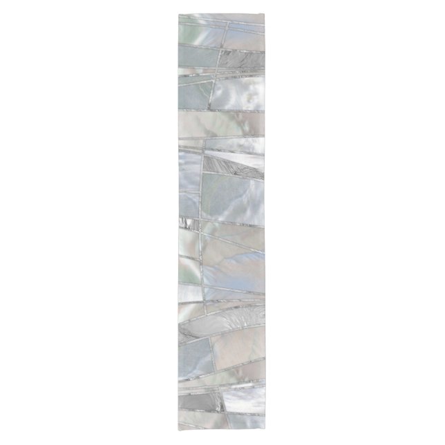 Caminho De Mesa Pequeno Mosaic Waves Art - Just Pearl (Frente)