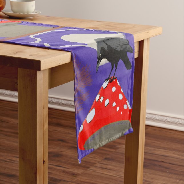 Caminho De Mesa Pequeno 🍽️ Mystical Raven Table Runner (No Local)