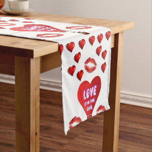 Caminho De Mesa Pequeno Namorados do corredor do Tablecloth