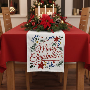 Caminho De Mesa Pequeno Natal Alegre Floral