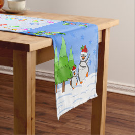 Caminho De Mesa Pequeno Natal dos Pinguins