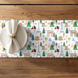 Caminho De Mesa Pequeno Natal em Paris Cidade das Luzes Feriado