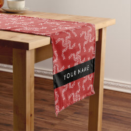 Caminho De Mesa Pequeno Natal Garland, Red, Seu nome, Personalize