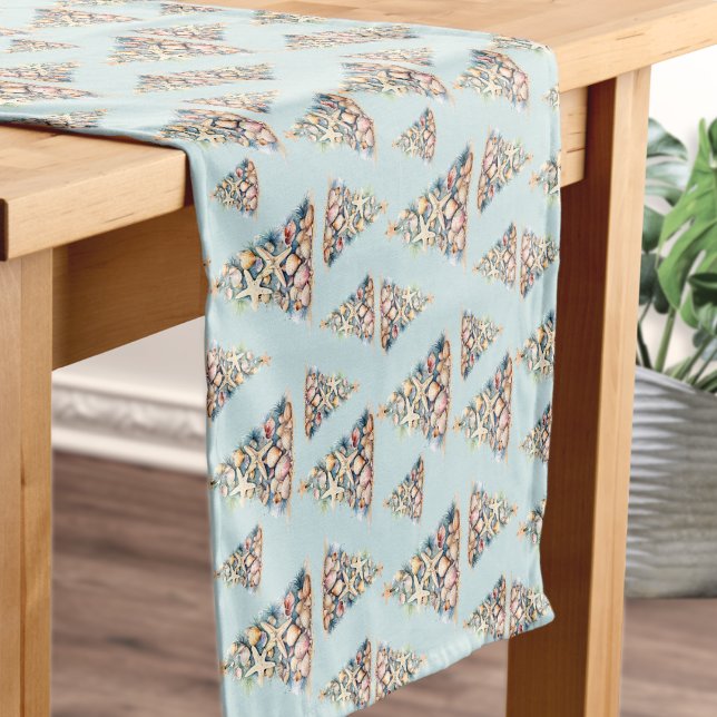 Caminho De Mesa Pequeno Natal na Praia (Beach Christmas Short Table Runner)