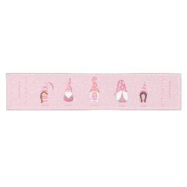 Caminho De Mesa Pequeno Natal Rosa Cinco Gnomos Família Personalizada