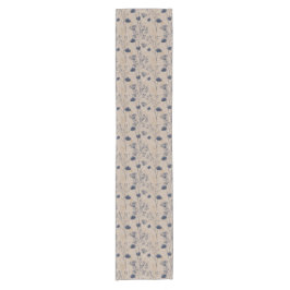 Caminho De Mesa Pequeno Navy Botanical Wildflower Table Runner