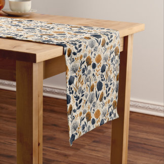 Caminho De Mesa Pequeno Navy & Ochre Botanical Table Runner