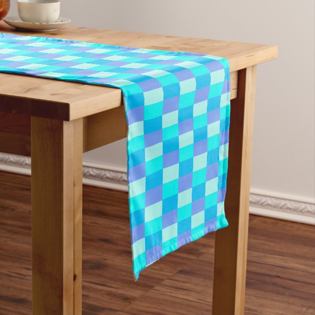 Caminho De Mesa Pequeno Neon Blue Color Pattern (No Local)