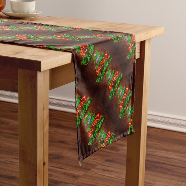 Caminho De Mesa Pequeno Neon Tenha Um Feliz Natal (No Local)