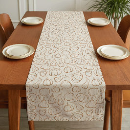 Caminho De Mesa Pequeno Neutro Boho Bege Padrão de Abóbora Outono Hallowee