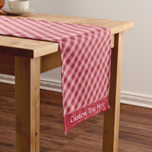 Caminho De Mesa Pequeno Nome do Padrão Gingham Verificado Vermelho Clássic (No Local)