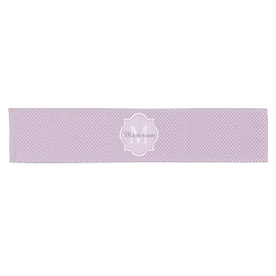 Caminho De Mesa Pequeno Nome Monograma do Quatrefoil Roxo de Lavanda bonit