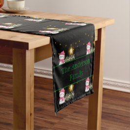 Caminho De Mesa Pequeno Nome Personalizável do Padrão de Neve do Natal Mod