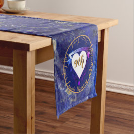 Caminho De Mesa Pequeno Nove Aniversário do Casamento Lapis Lazuli Color
