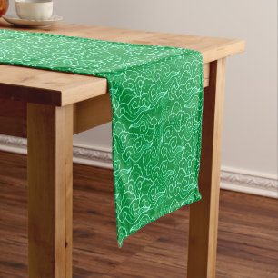 Caminho De Mesa Pequeno Nuvens Japonesas Vintage, Jade Green