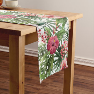 Caminho De Mesa Pequeno O hibiscus tropical floresce o teste padrão da
