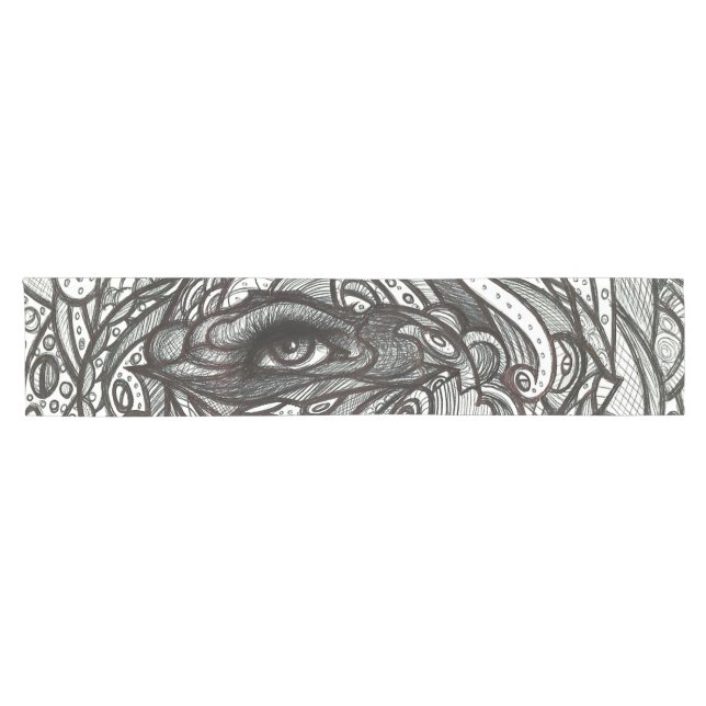 Caminho De Mesa Pequeno O olho vê-o olho preto e branco (Horizontal)