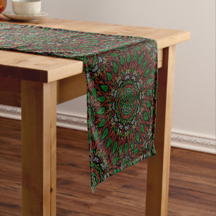 Caminho De Mesa Pequeno O Vidro Gótico Deixa O Padrão De Mandala